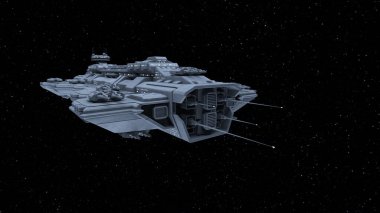 Bir uzay gemisinin 3d görüntülemesi