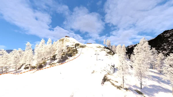 Weergave Van Het Skigebied — Stockfoto