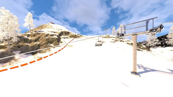 Perenderan Dari Area Ski — Stok Foto