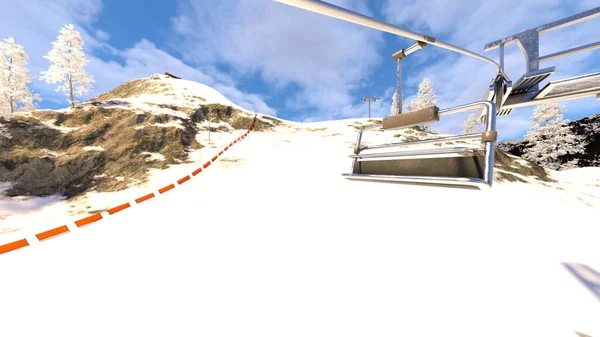Rendering Des Skigebiets — Stockfoto