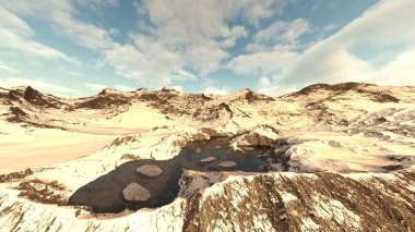 Dağın tepesinin 3B görüntülemesi