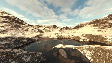 Dağın tepesinin 3B görüntülemesi