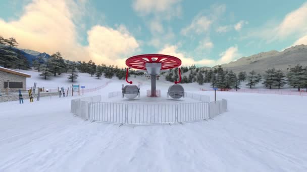 滑雪场的3D渲染 — 图库视频影像