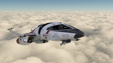 Bir uzay gemisinin 3d görüntülemesi