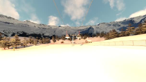 滑雪场的3D渲染 — 图库视频影像