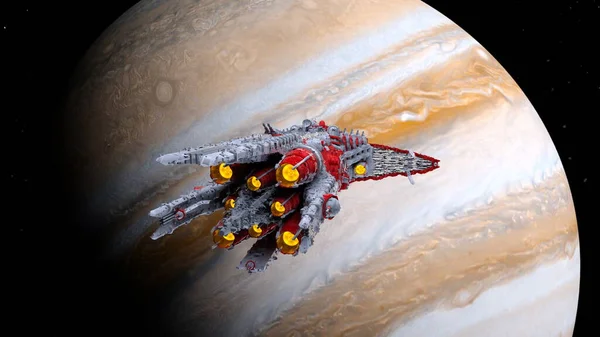Rendering Spaceship Planet — Zdjęcie stockowe