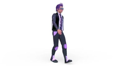 Yürüyen bir siber adamın 3 boyutlu canlandırması