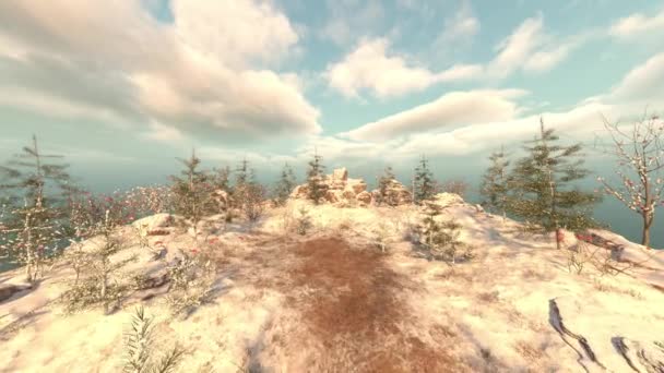 Rendering Snowy Mountains — Stockvideo