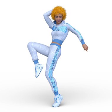 Dansçı bir kadının 3 boyutlu canlandırması