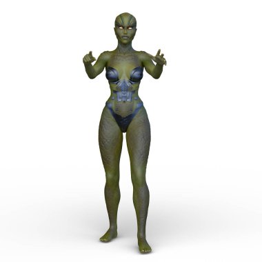 Dişi bir uzaylının 3D görüntüsü