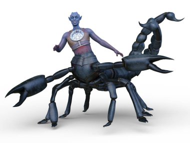 3D rendering of a scorpion man clipart