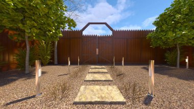 Çatı terasının 3B görüntülemesi