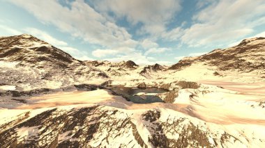 Dağın tepesinin 3B görüntülemesi