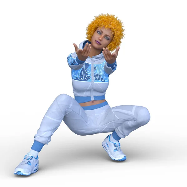 Stock image 3D rendering of a dancing woman