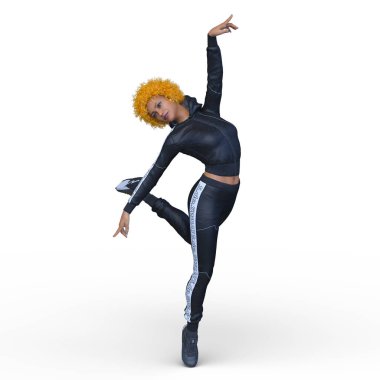 Dansçı bir kadının 3 boyutlu canlandırması
