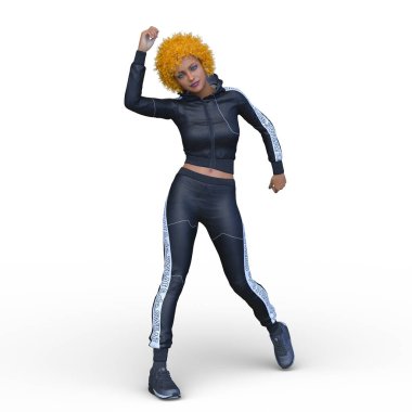 Dansçı bir kadının 3 boyutlu canlandırması