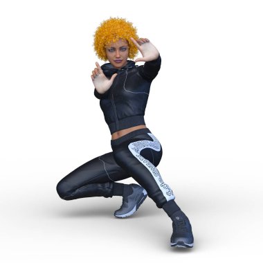 Dansçı bir kadının 3 boyutlu canlandırması