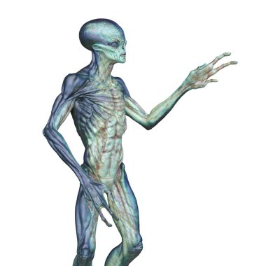 bir uzaylı 3D render