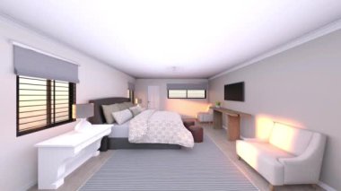 Yatak odasının 3D rendering