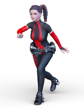 Bir siber kadının 3 boyutlu canlandırması