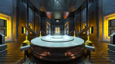 Uzay aracındaki teftiş odasının 3 boyutlu görüntülenmesi