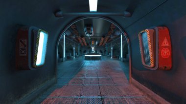 İçerideki uzay aracının 3B görüntülemesi