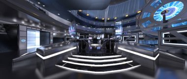 İçerideki uzay aracının 3B görüntülemesi