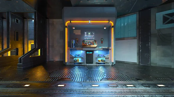宇宙船内の検査室の3Dレンダリング — ストック写真
