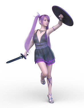 Dişi bir gladyatörün 3 boyutlu canlandırması