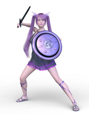 Dişi bir gladyatörün 3 boyutlu canlandırması