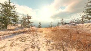 Dağın tepesinin 3B görüntülemesi