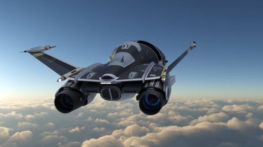 Bir uzay gemisinin 3d görüntülemesi