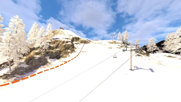 Perenderan Dari Area Ski — Stok Foto