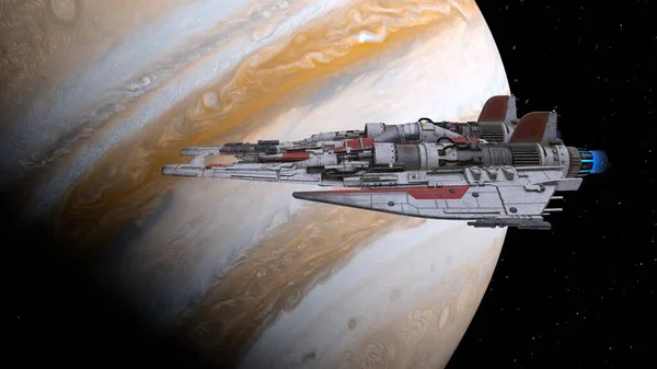 Rendering Spaceship Planet — Zdjęcie stockowe