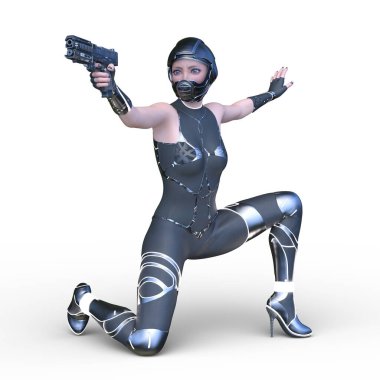 Bir siber kadının 3 boyutlu canlandırması
