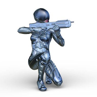 Bir siber kadının 3 boyutlu canlandırması