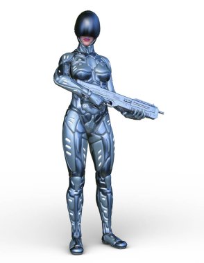 Bir siber kadının 3 boyutlu canlandırması