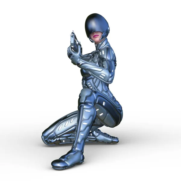 stock image 3D rendering of a cyber woman