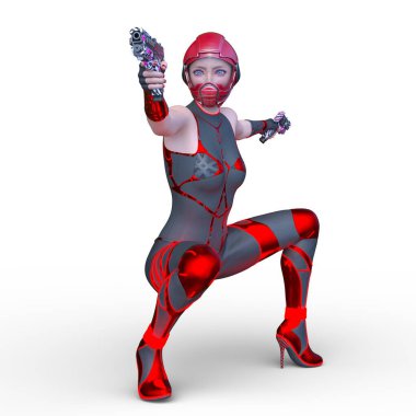 Bir siber kadının 3 boyutlu canlandırması