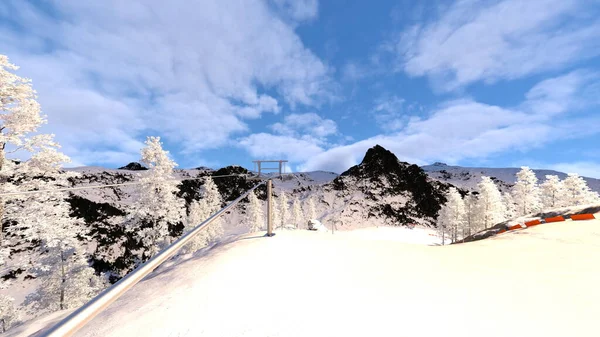 Representación Zona Esquí — Foto de Stock