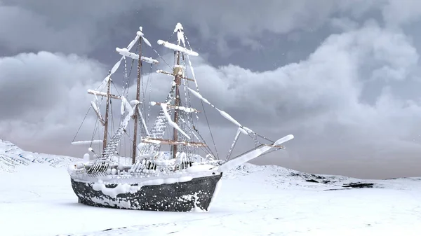 Візуалізація Зруйнованого Корабля — стокове фото