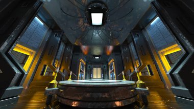 Uzay aracındaki teftiş odasının 3 boyutlu görüntülenmesi