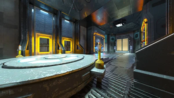 宇宙船内の検査室の3Dレンダリング — ストック写真