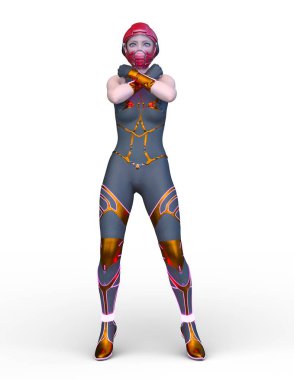 Bir siber kadının 3 boyutlu canlandırması