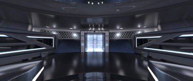 İçerideki uzay aracının 3B görüntülemesi