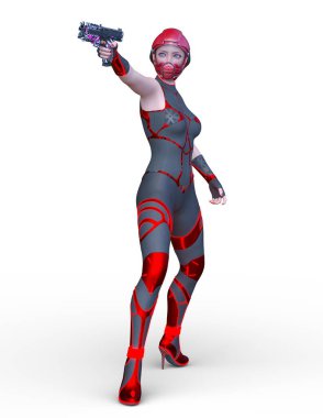 Bir siber kadının 3 boyutlu canlandırması