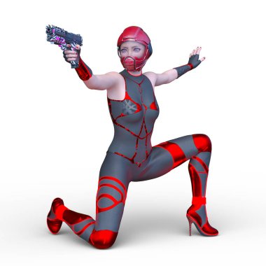 Bir siber kadının 3 boyutlu canlandırması