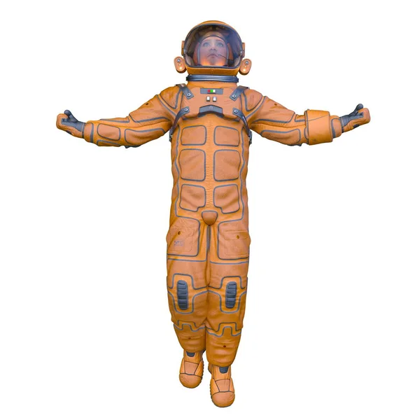 一名男性宇航员的3D绘制 — 图库照片