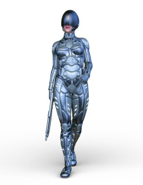 Bir siber kadının 3 boyutlu canlandırması