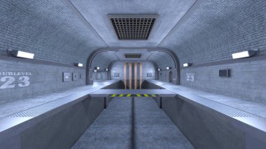 Denizaltı rıhtımının 3D görüntüsü